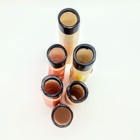 Set of 6 Hand-Painted Bohemian Family Bud Vases - Picture 5 of 6